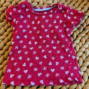 George Red and White Heart Kids Tee Canada day